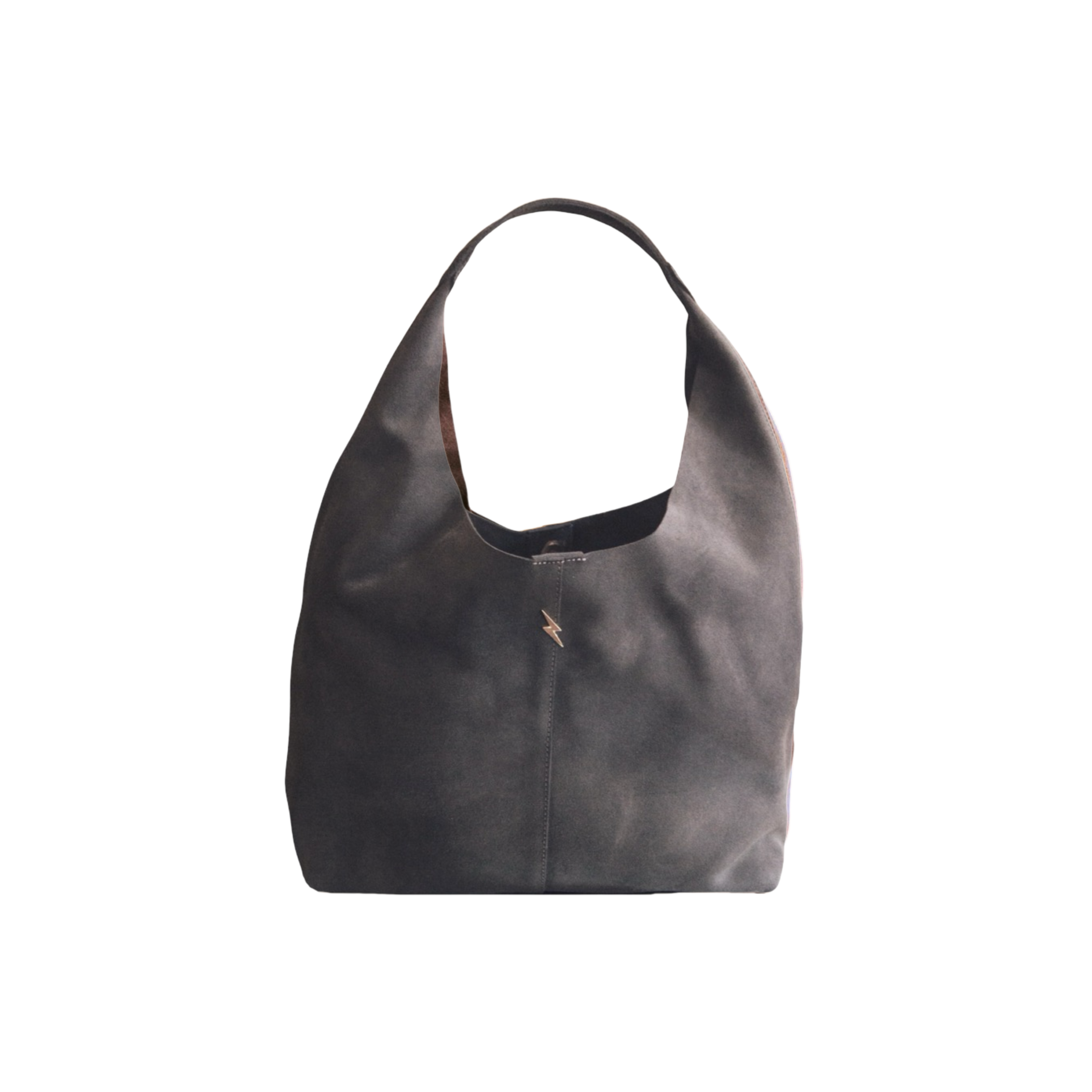 SUEDE TOTE BAG - LIGHT GRAY