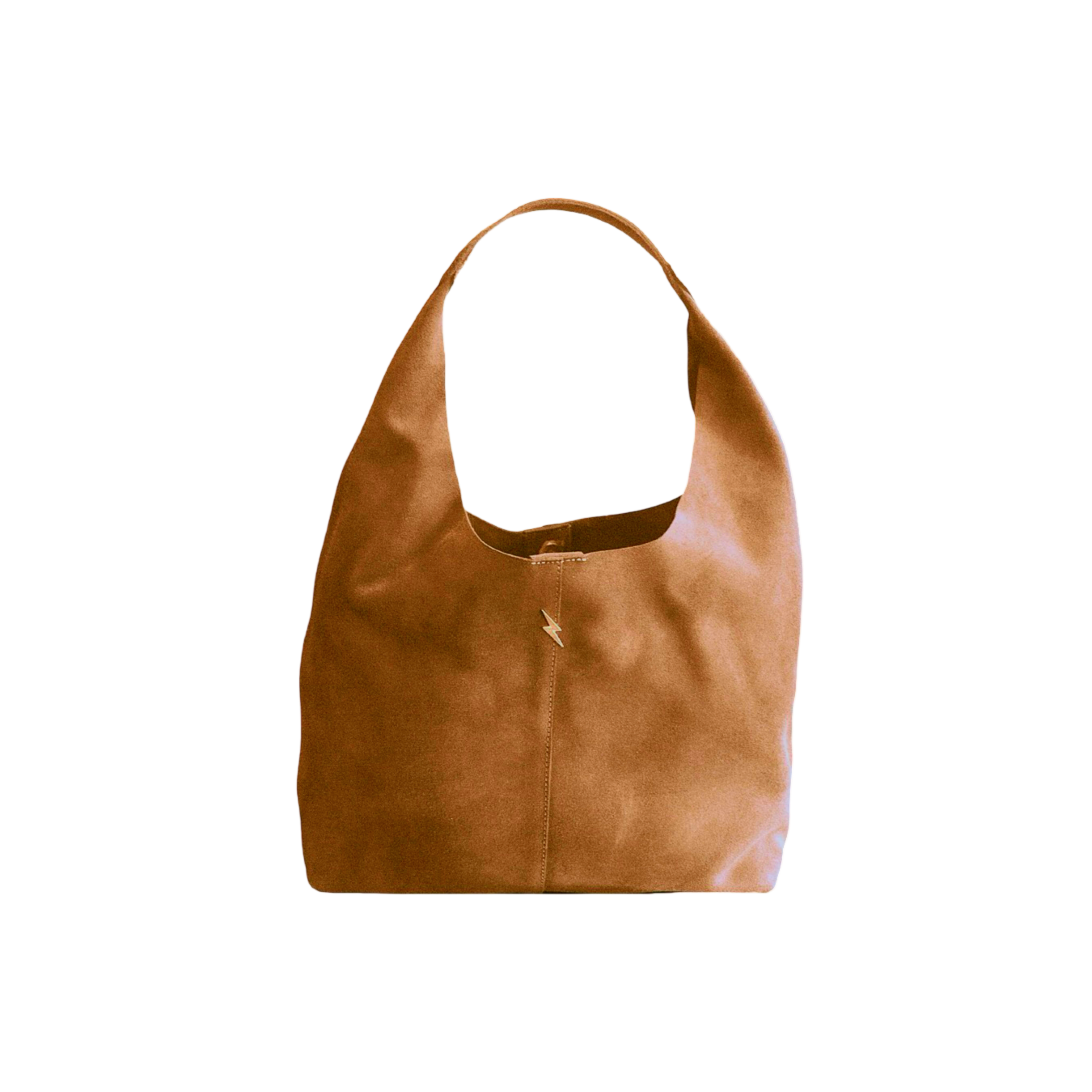 SUEDE TOTE BAG - CAMEL