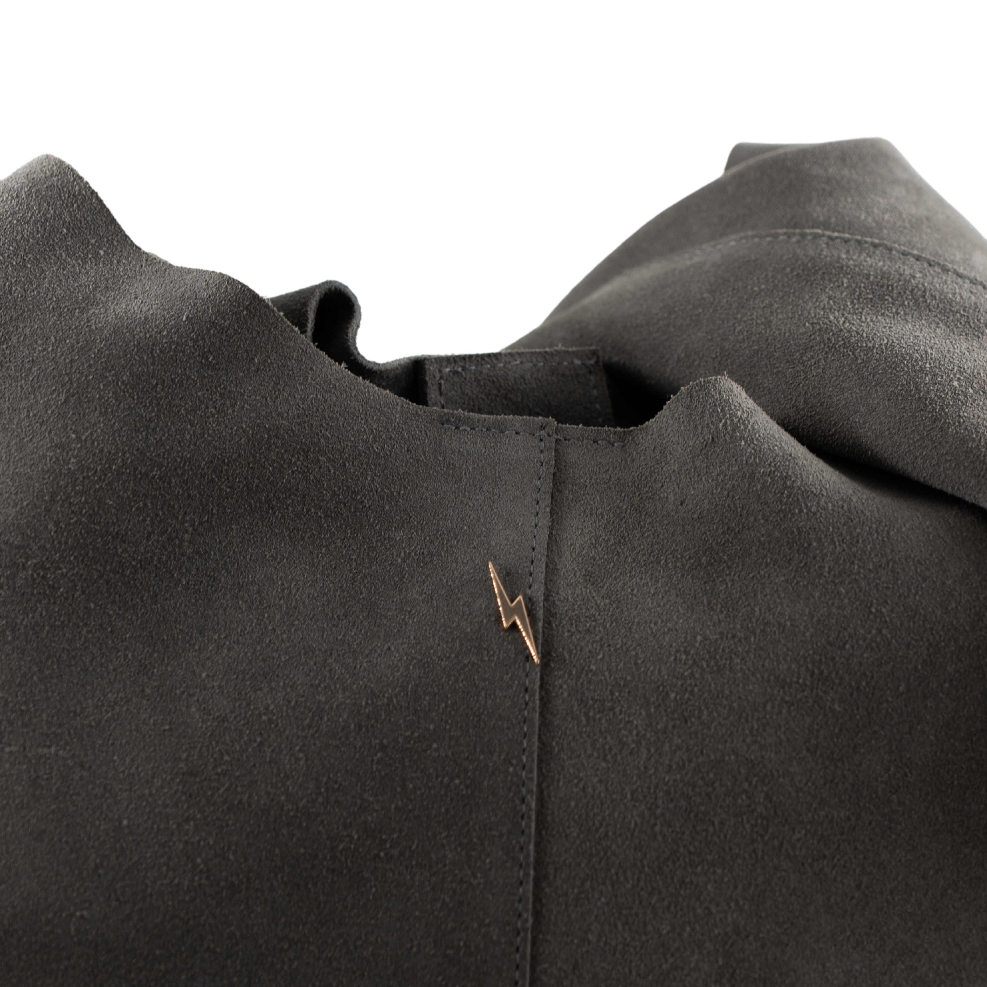 SUEDE TOTE BAG - LIGHT GRAY