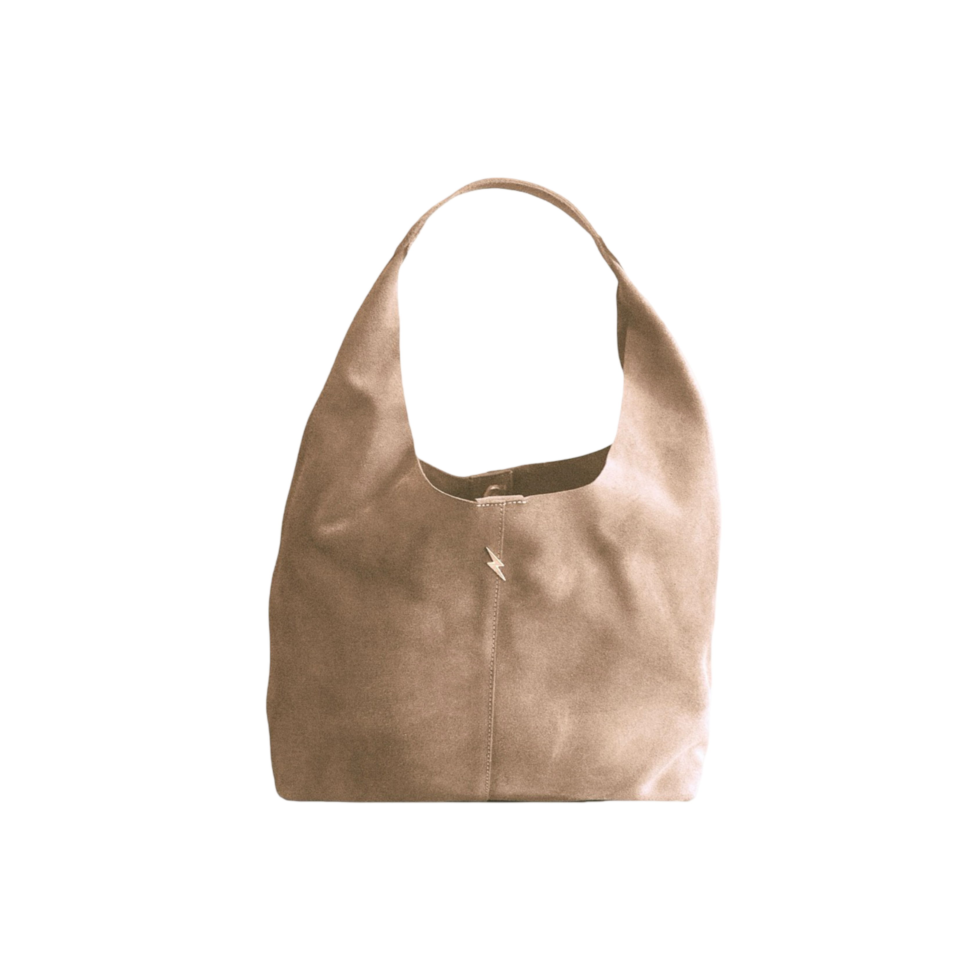 SUEDE TOTE BAG - BEIGE